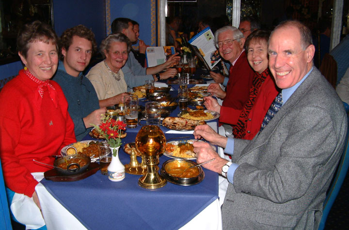 A family meal somewhere - looks like an Indian