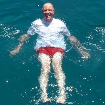 John takes a dip