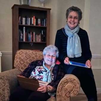 Liz and Joan with their tablets!