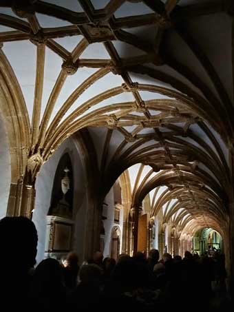 Queuing along the cloisters