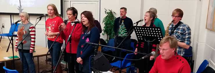 Liz sang in the choir at the Life Church Christmas Service