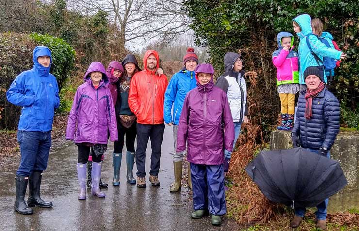 The annual Boxing day walk: Tim, Liz, Lorna, Kerry, Mark, Ross, Chris, Emma Alice, Freya, Wren and Brian - it was WET!