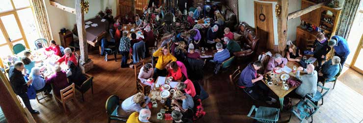 Life Church Petersfield enjoying brunch at Hurst barn, Sunday 29 December