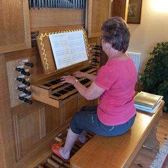 Liz plays Neil's in-house organ