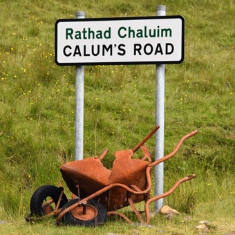 Calum made nearly two miles of road, mainly by hand