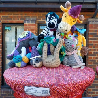 These post box decorations were spotted in Emsworth