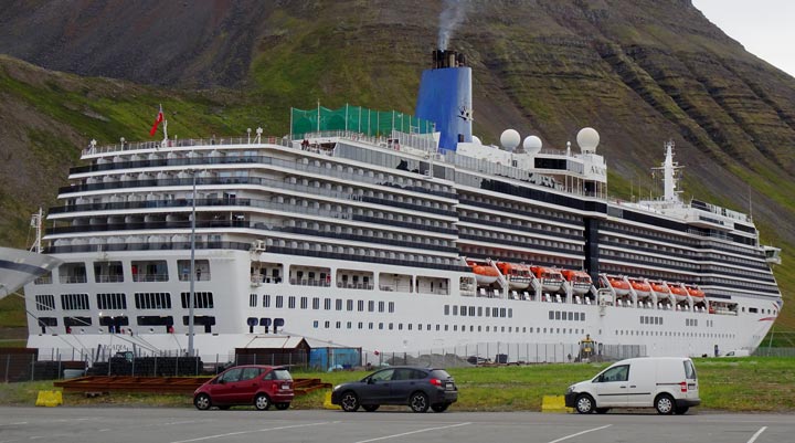 Our ship moored in Iceland