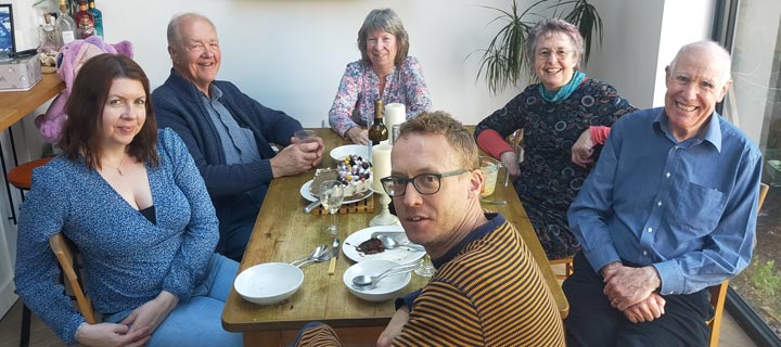 From the left: Emma, Pete, Rose, Liz, John and Ross