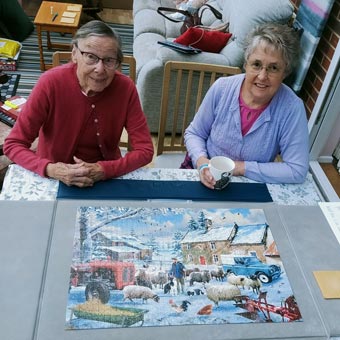 June and Liz spent quite a bit of time doing jig-saws!